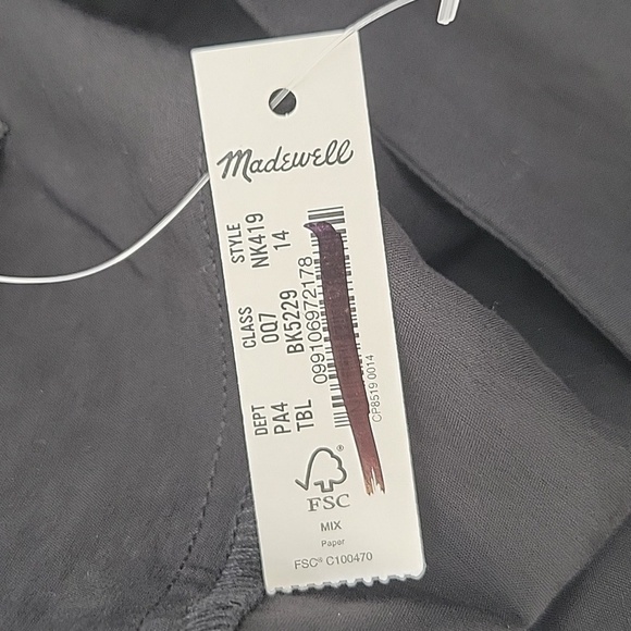 Madewell The Layton Midi Slip Dress in True Black size 14 NWT NK419 - Picture 7 of 11